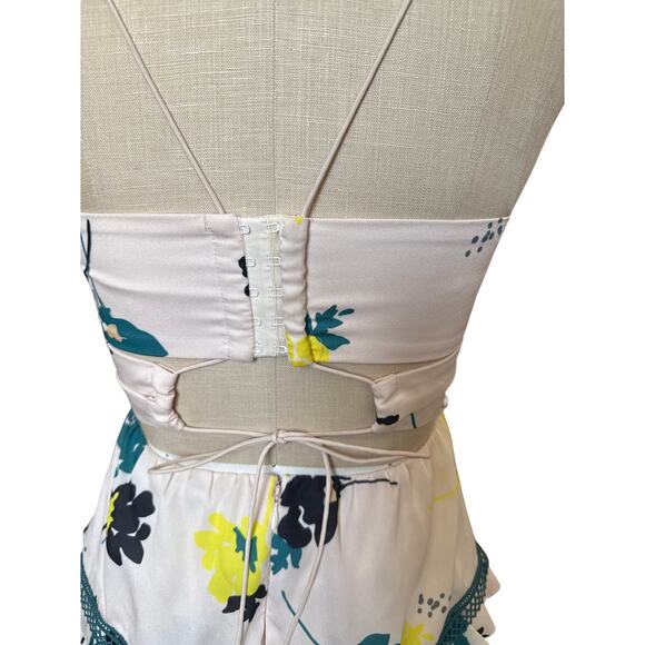 Self-Portrait Midi Tiered Floral Dress Size 4 - Picture 6 of 11